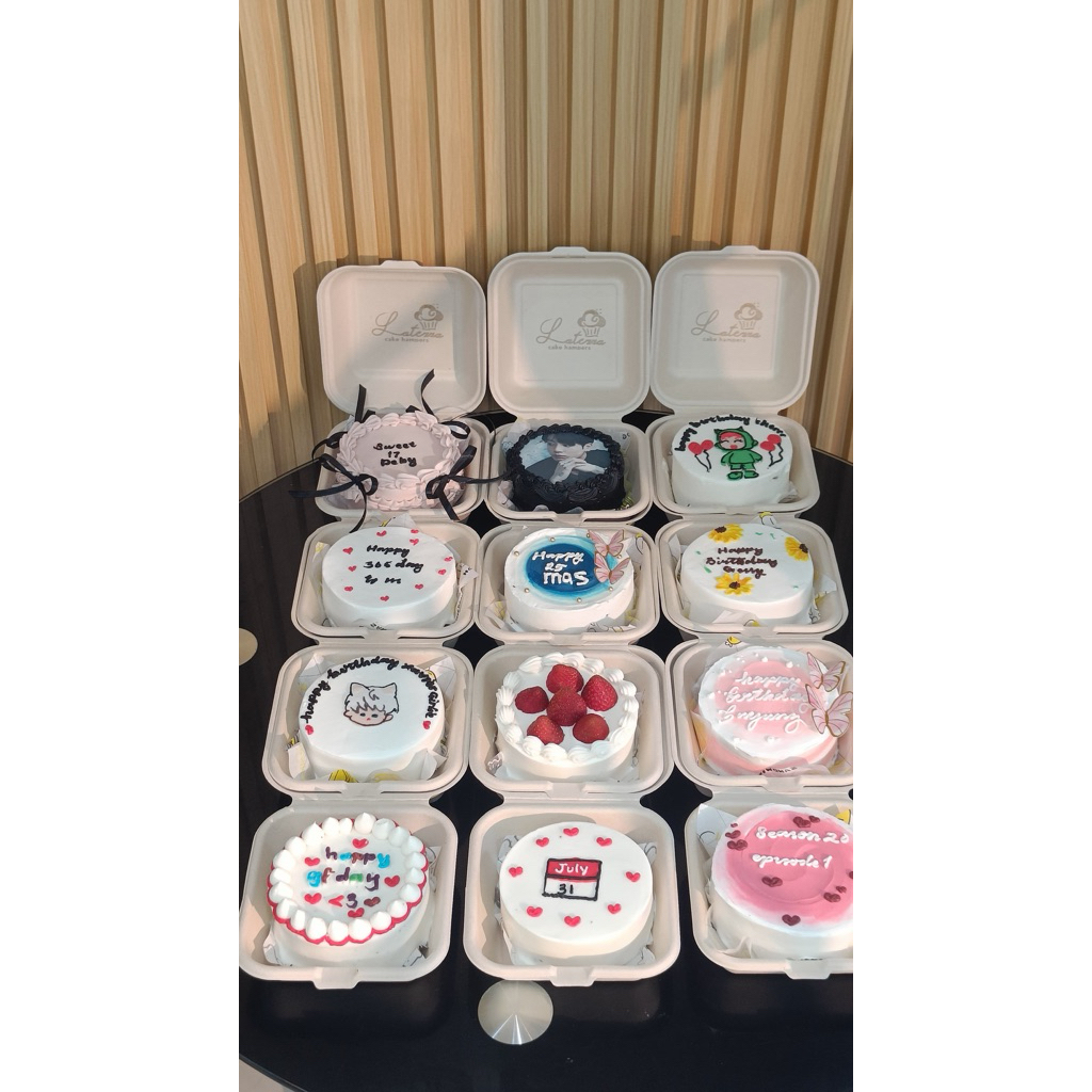 Korean bento cake 10cm jabodetabek sameday delivery urgent order dadakan lunch box cake custom kue u