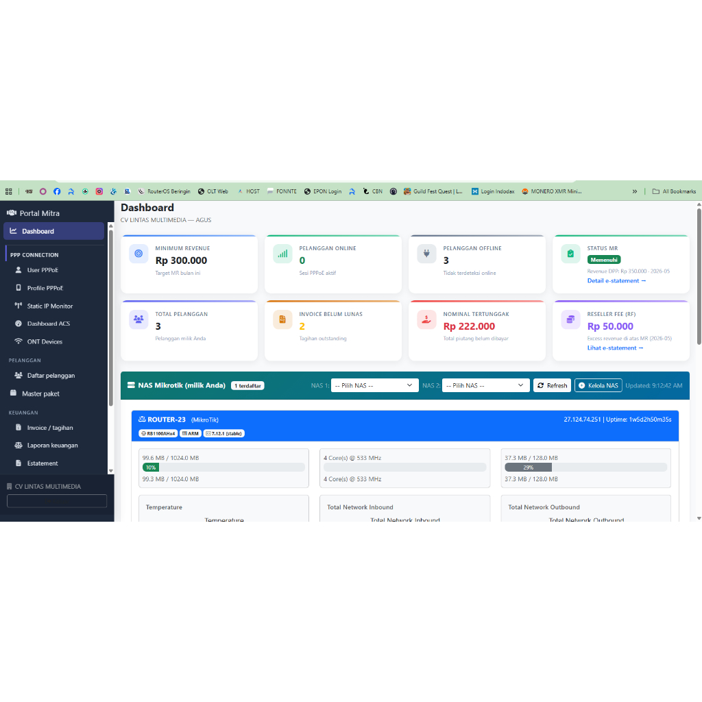 BILLING ISP TERINTEGRASI INCLUDE FITUR MITRA/RESELLER
