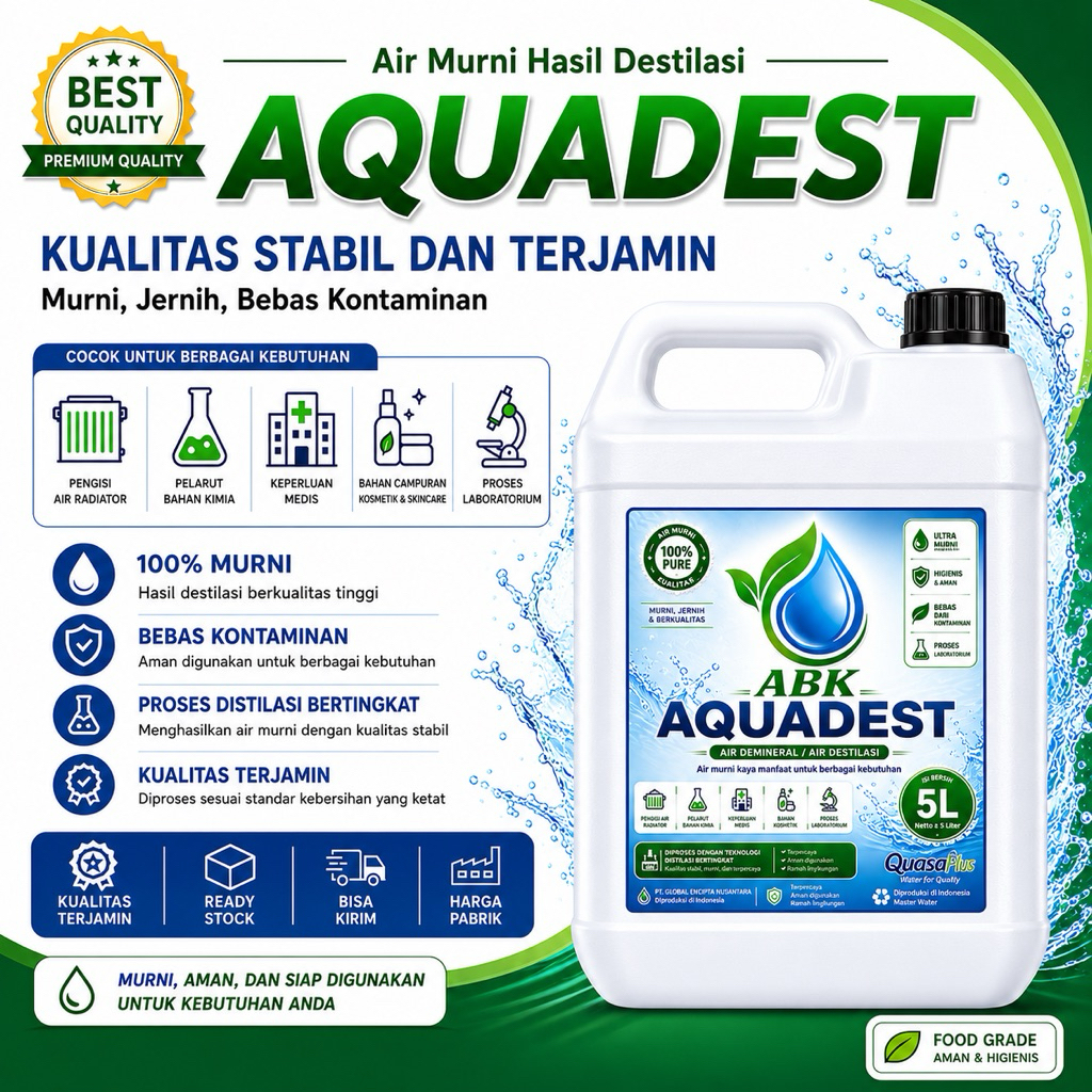 Aquadest aquadest distilled water air suling 5 liter