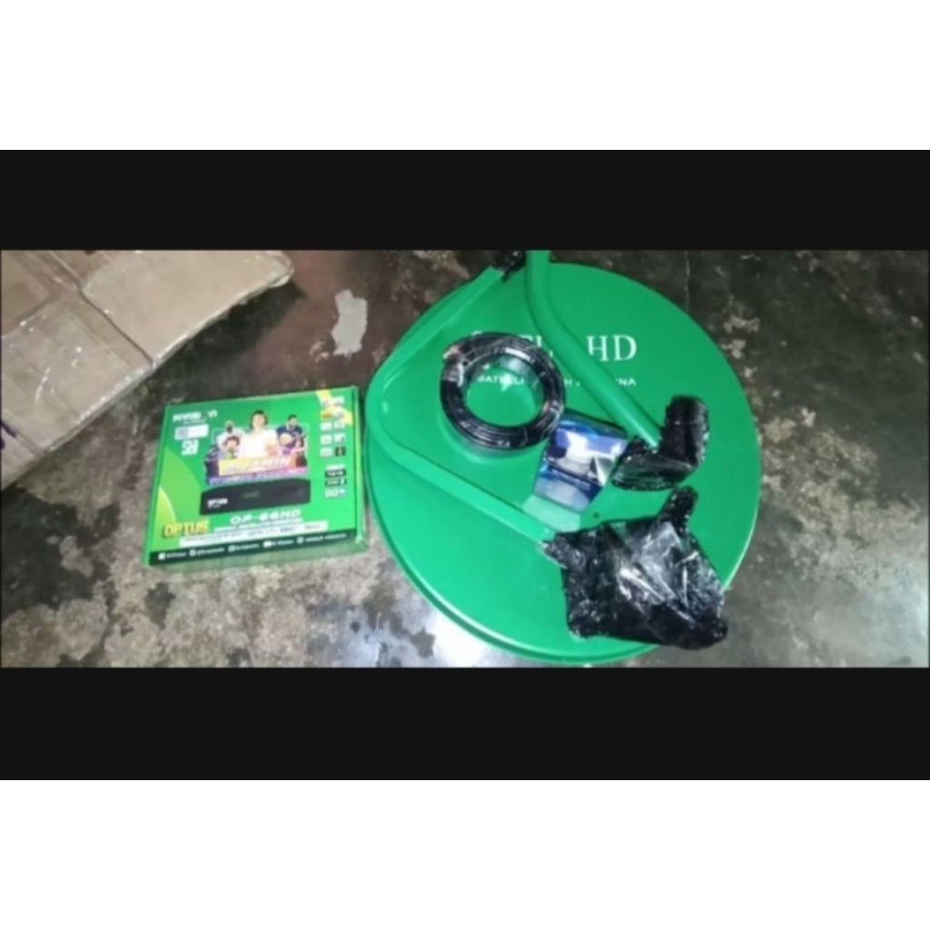 Set komplit Parabola mini receiver optus66 HD dan disk k-vision