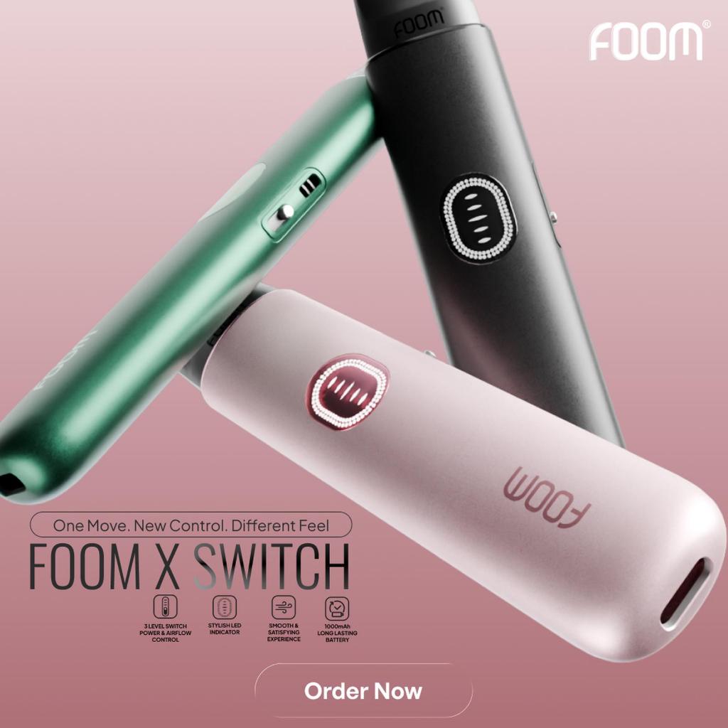 Foom X Switch Pod Kit 1000mAh Bonus Liquid Foom 15ML Authentic