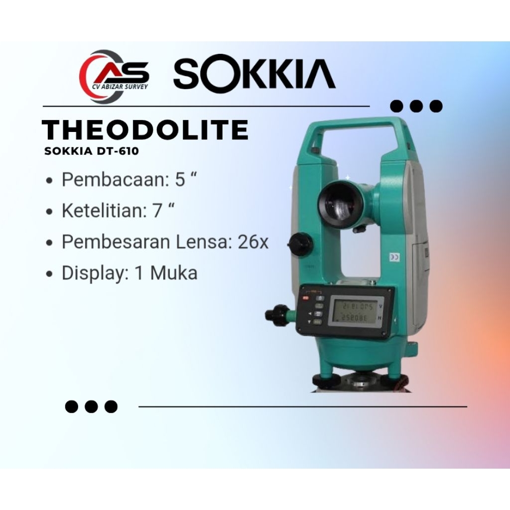 Theodolite sokkia Dt-610 bekas lengkap