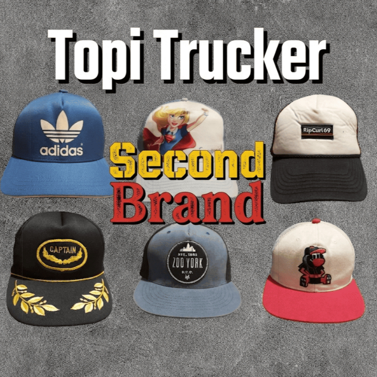 Topi Trucker Vintage Second Brand Original | Mix Brand Import