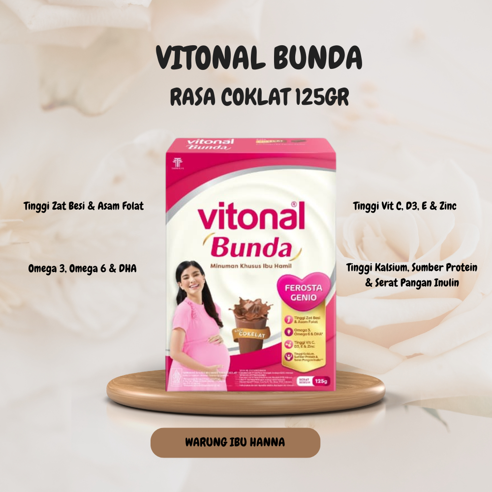 Vitonal Susu Ibu Hamil Rasa Coklat 125g - Tinggi Zat Besi, Omega 3 & 6, Vitamin C