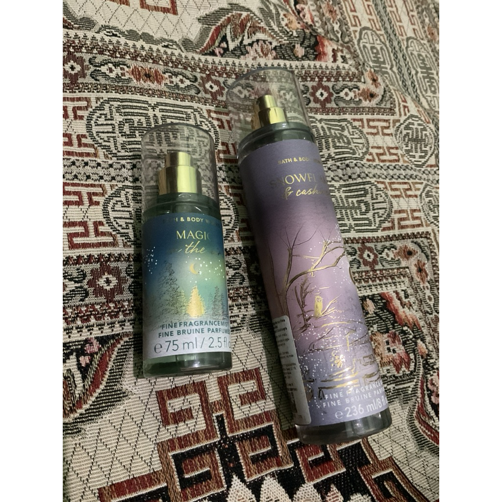 Bath and Body Works Magic in The air 75ml dan Snowflakes & Cashmere 236ml Mist