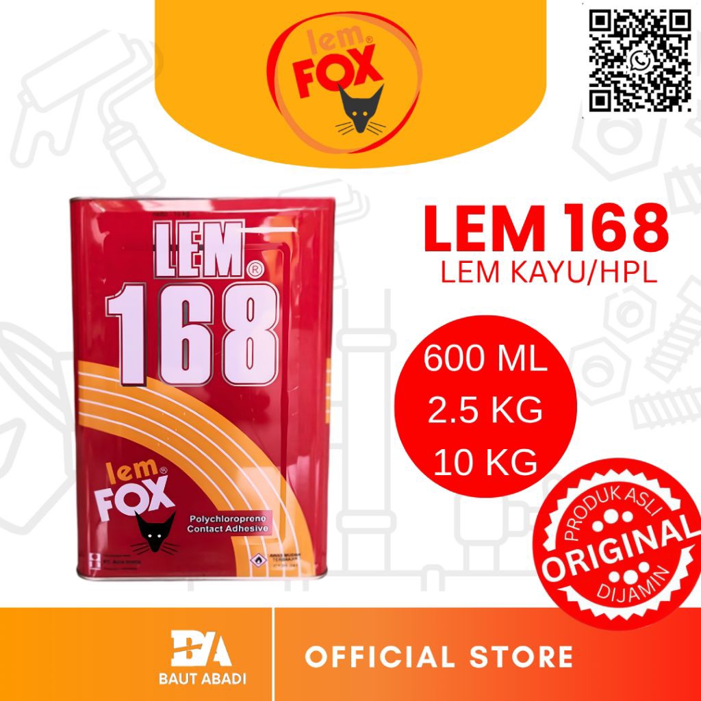 Lem Fox 168 / Lem Fox Kuning 10 KG 2.5 KG 600 GR