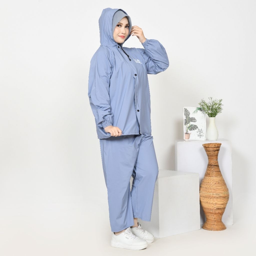 Jas Hujan Lixan Dewasa Cewek Cowo Aesthetic  Celana Baju 1 Pasang Bahan Tebal Raincoat Pria Wanita M
