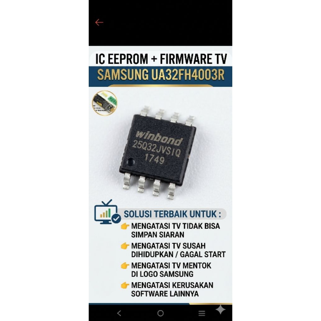 SAMSUNG UA32FH4003R ic eprom isi firmware