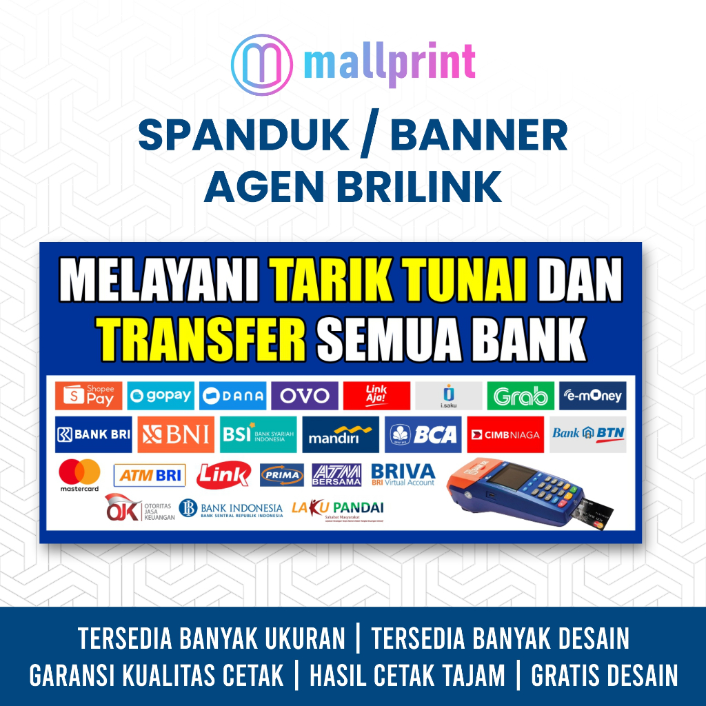 Spanduk Banner Brilink | Spanduk Toko Brilink | Cetak Banner Bri link Custom