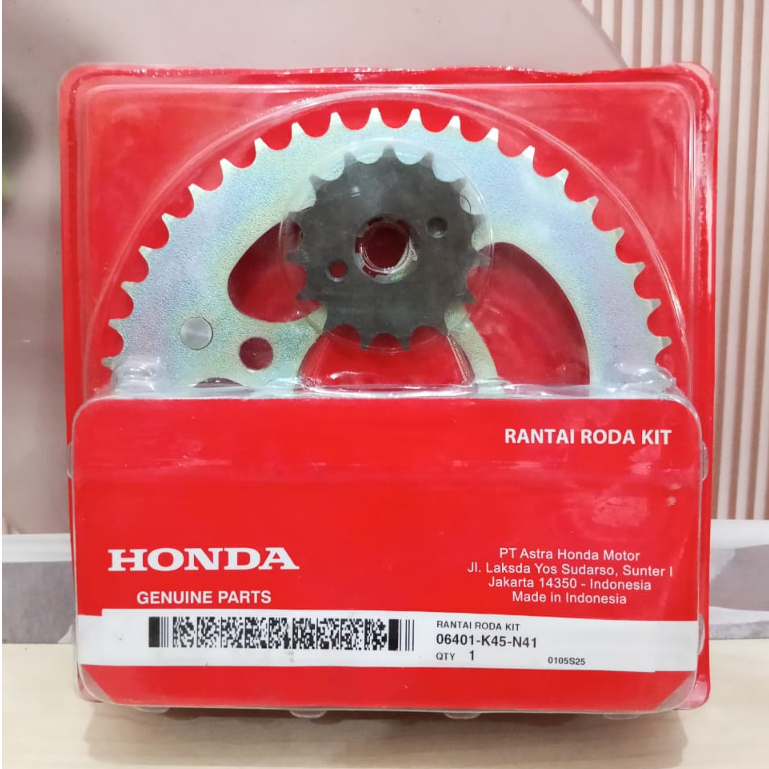 06401-K45-N41 Girset GearSet Rantai Roda 1 Set CBR150R, CBR 150R LED Original ORI Genuine