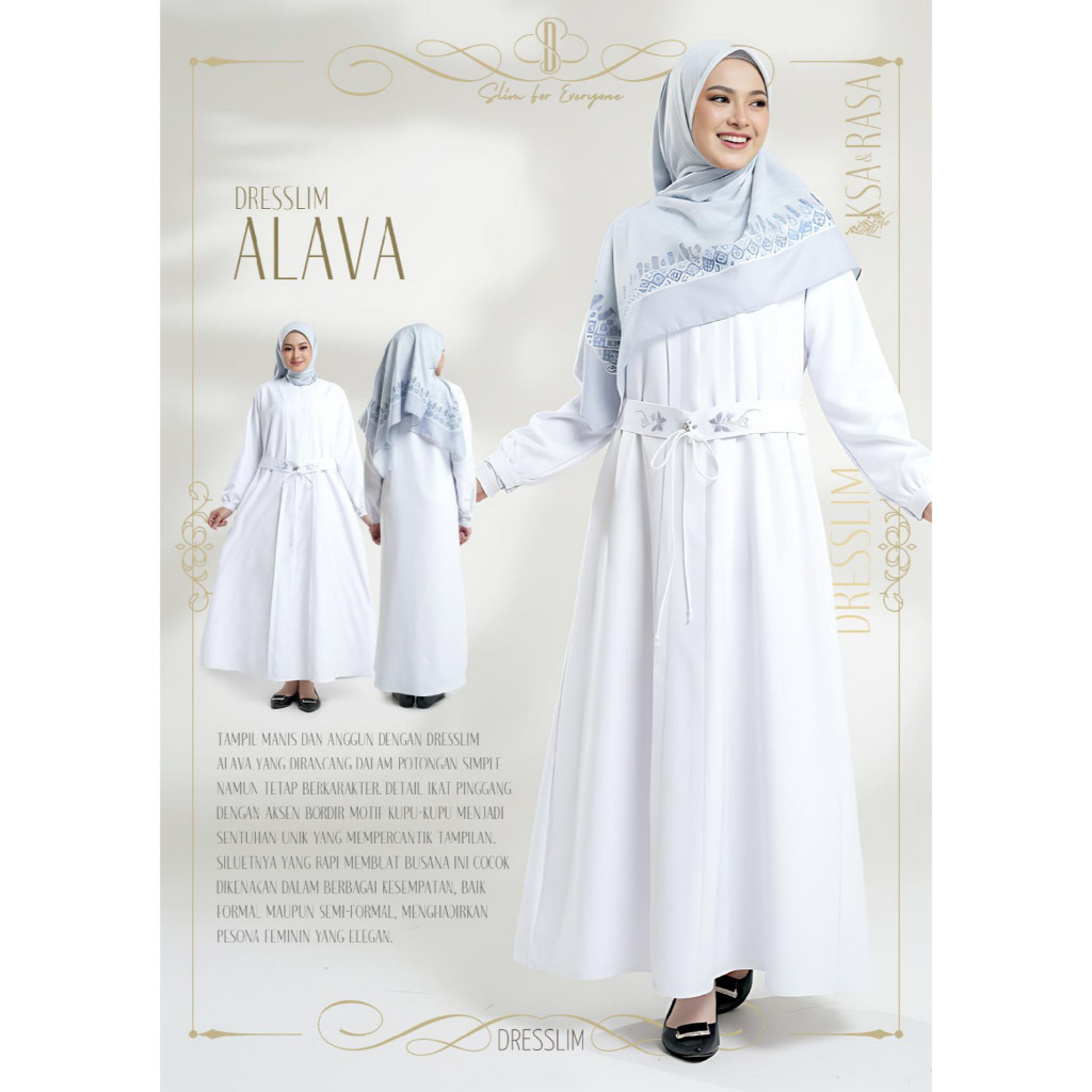 Rabbani - Dresslim Alava - Dresslim Rabbani - Gamis Dewasa Putih - Dress Putih