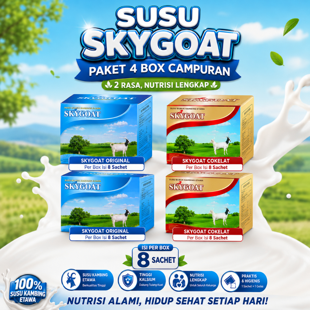 Paket 4 Skygoat | Susu Kambing Etawa Bubuk | Susu Etawa Skygoat Original