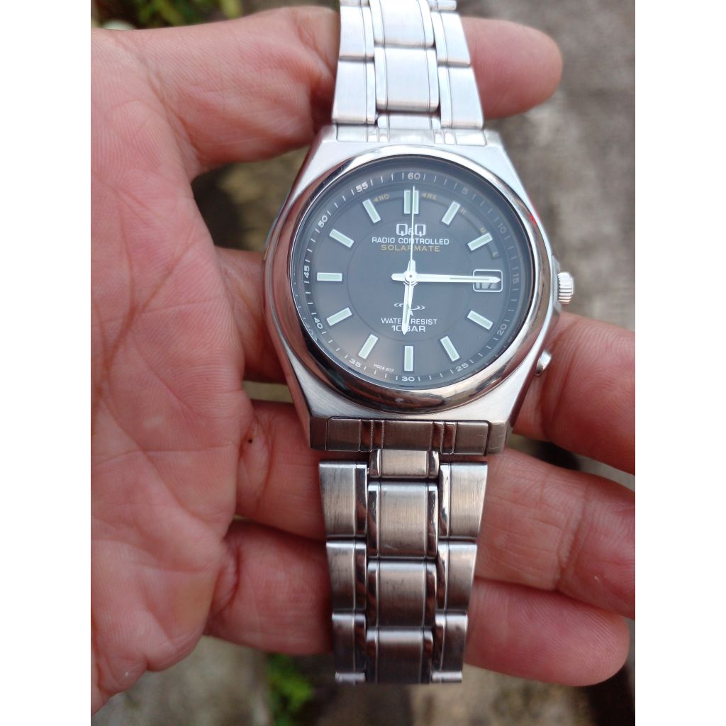 JAM TANGAN PRIA Q&Q SOLARMATE RADIO CONTROLLED original seken preloved