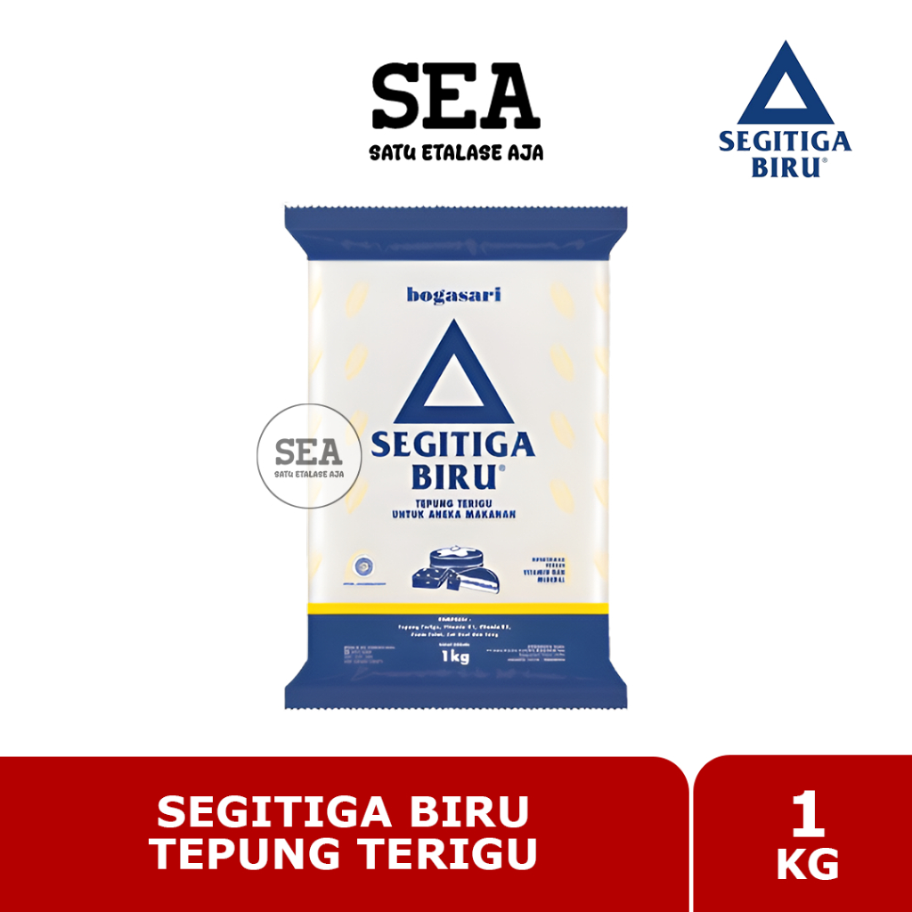BOGASARI Tepung Terigu SEGITIGA BIRU 1kg | Tepung Terigu SEGITIGA BIRU Bogasari 1 kg