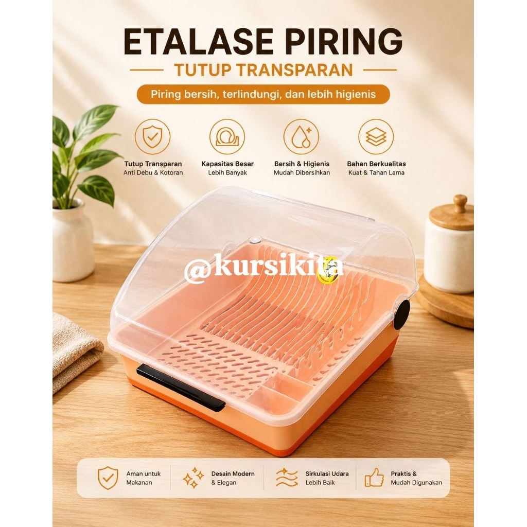 rak piring tutup / tempat piring alas talam air dapur warna plastik / tempat penyimpanan gelas cangk