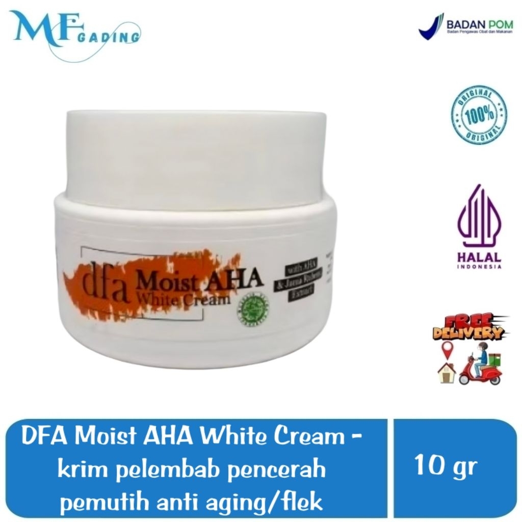 DFA Moist AHA White Cream - krim pemutih pencerah pelembab / anti aging / flek / melasma