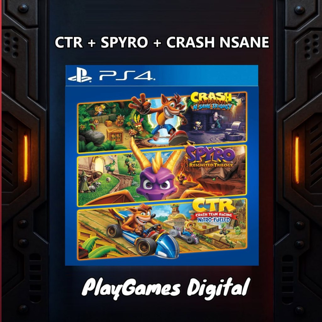 CTR CRASH TEAM RACING + NSANE TRILOGY + SPYRO PS4 PS5 Game