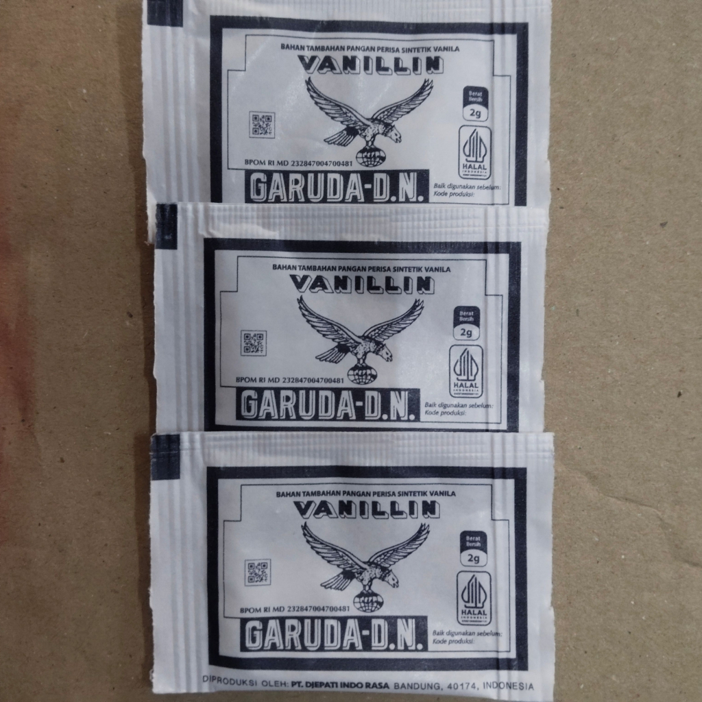 (3PCS) GARUDA VANILLIN VANILI VANILA PER 3 PCS 2 GR BAHAN KUE VANILLA