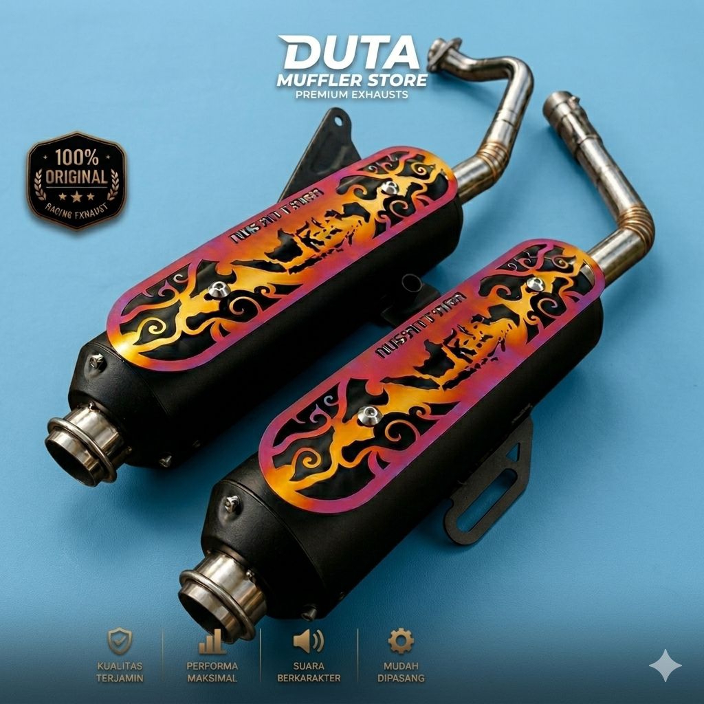 Knalpot Jigsaw Cover Nusantara Warna Original Kr49 Bass dan Gahar Standar Racing Untuk Motor Stylo V