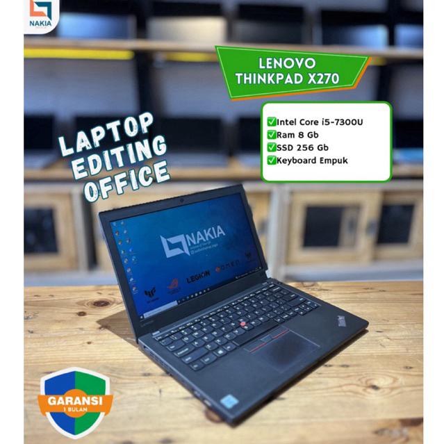 LENOVO THINKPAD X270 Intel Core i5-7300U Ram 8 Gb SSD 256 Gb Keyboard Empuk