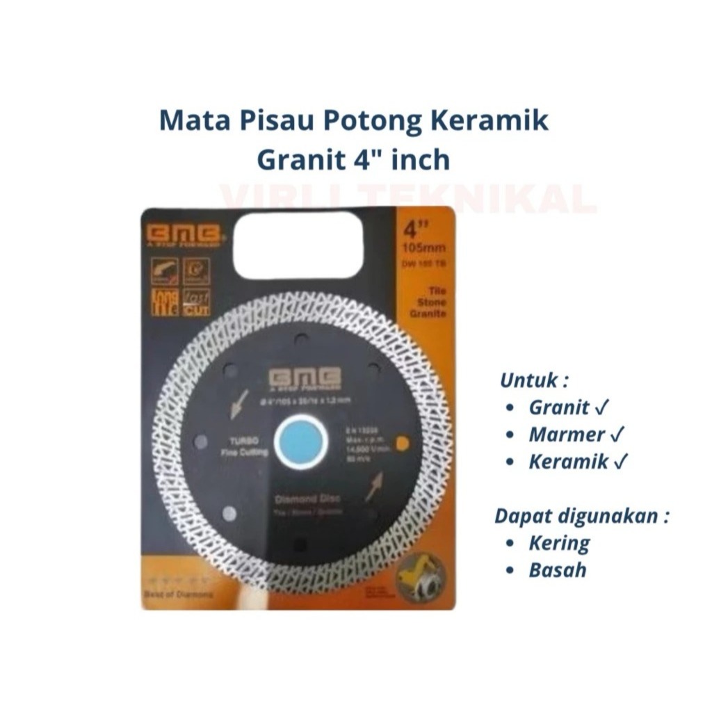 BMB DIAMOND WHEEL - MATA PISAU POTONG KERAMIK GRANIT 4 INCH BMB DIAMOND WHEEL TURBO BATIK 4"