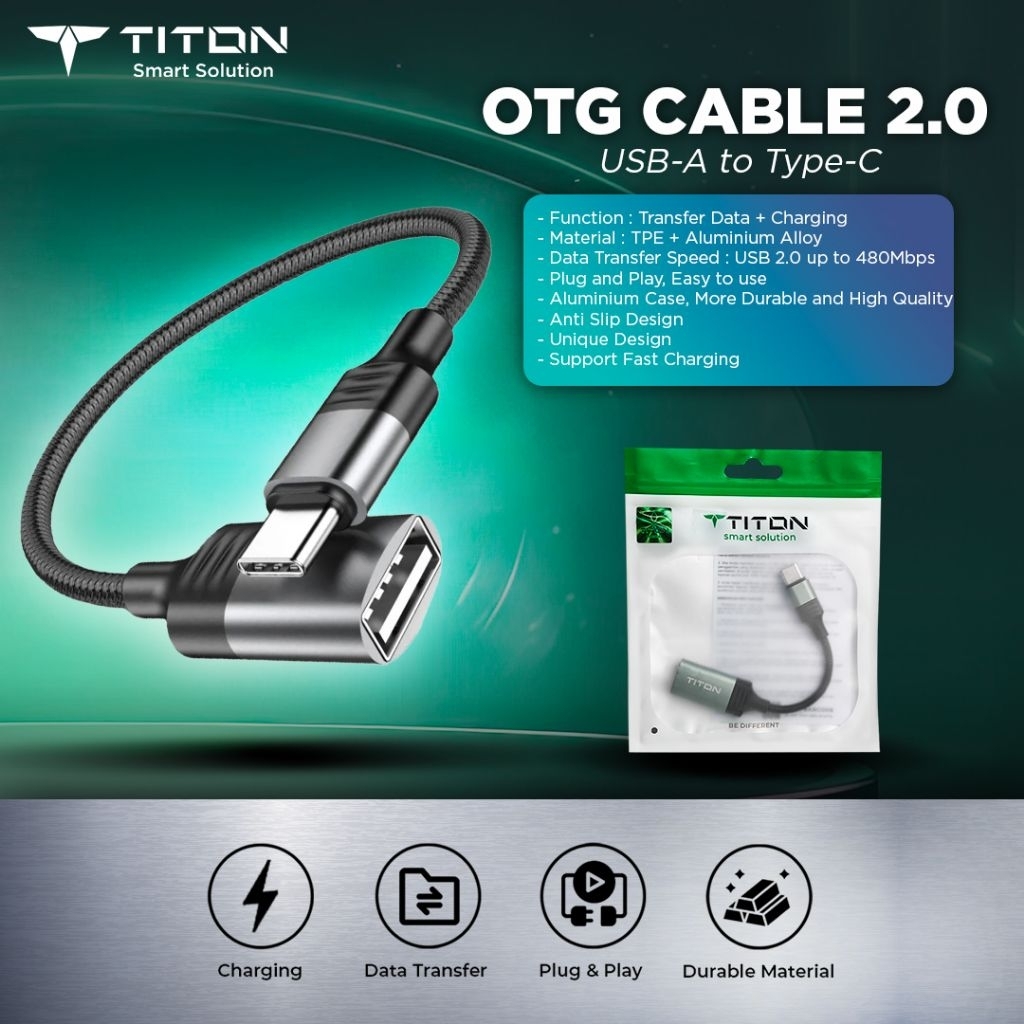 TITON OTG Cable 2.0 USB-A to Type-C