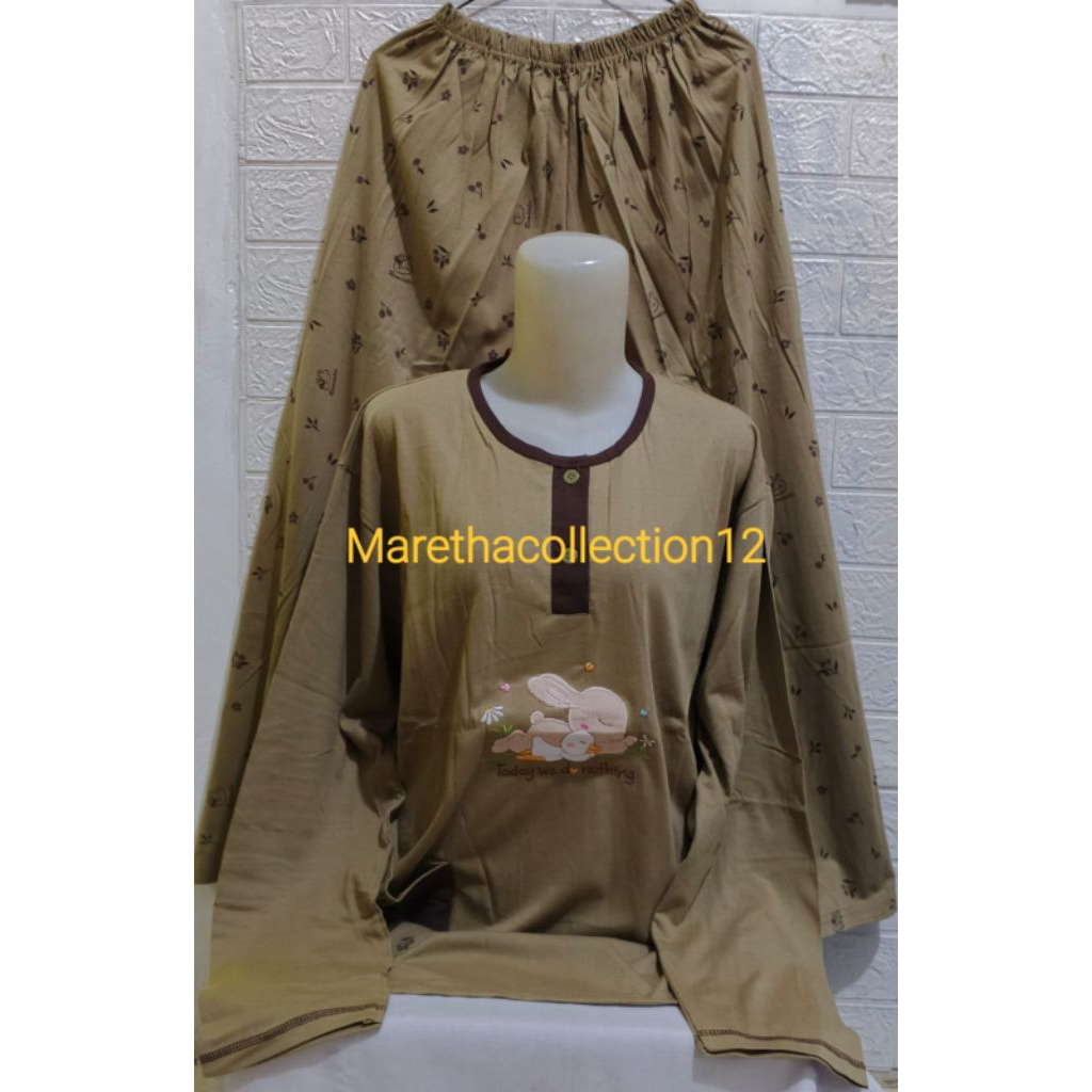 Babydoll AMRO PP JUMBO XXL / Setelan babydoll amro jumbo lengan panjang celana panjang wanita dewasa