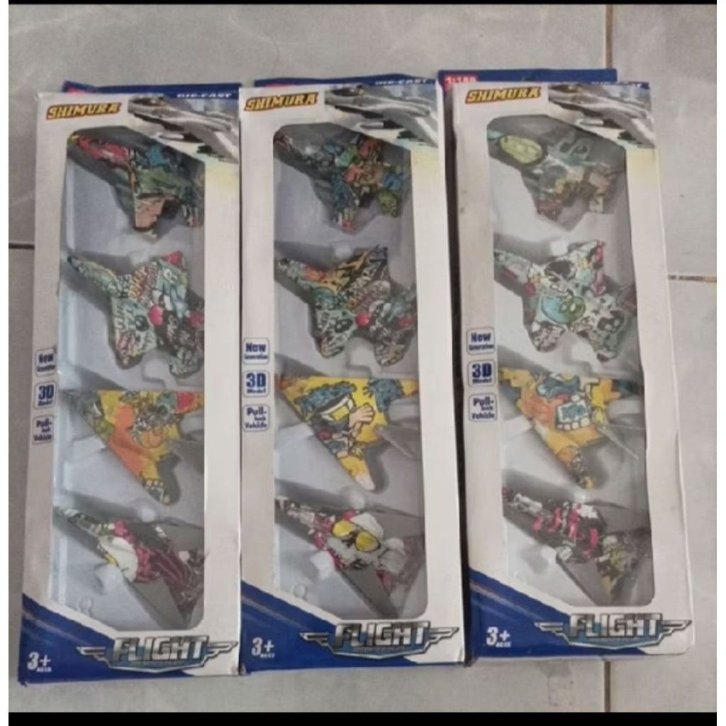Diecast pesawat tempur set isi 4