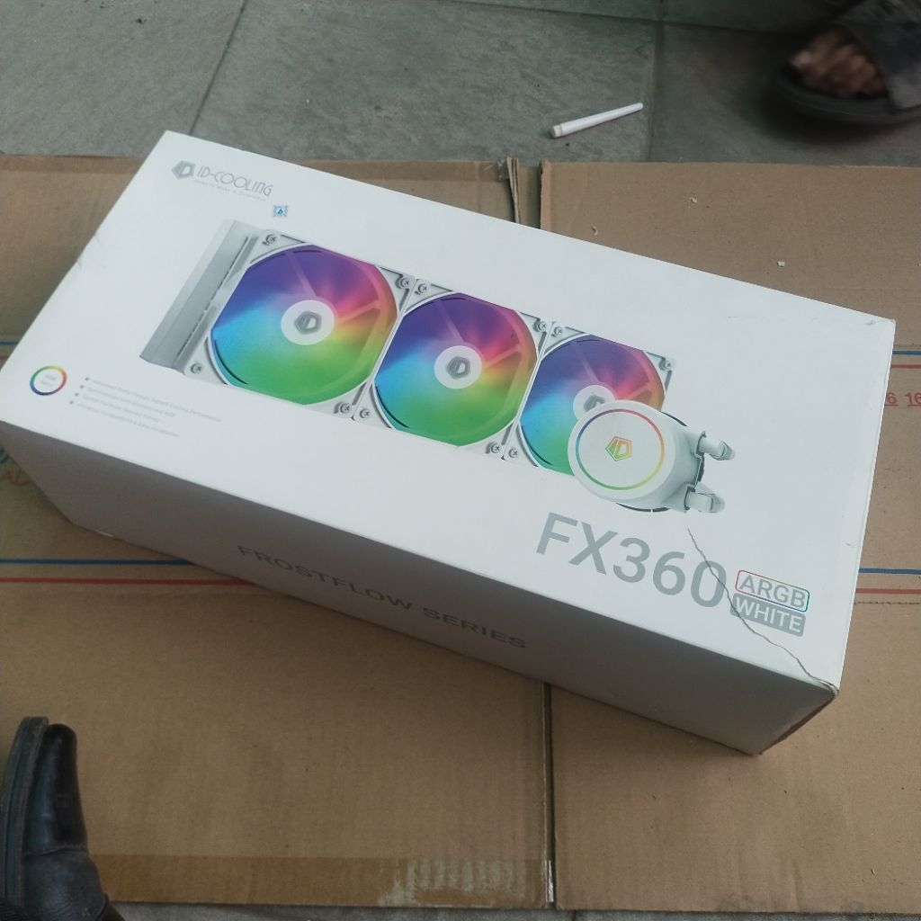 ID COOLING FX360 argb white frostflow series 3 kipas fan komputer pc putih rgb id-cooling 2nd bekas 