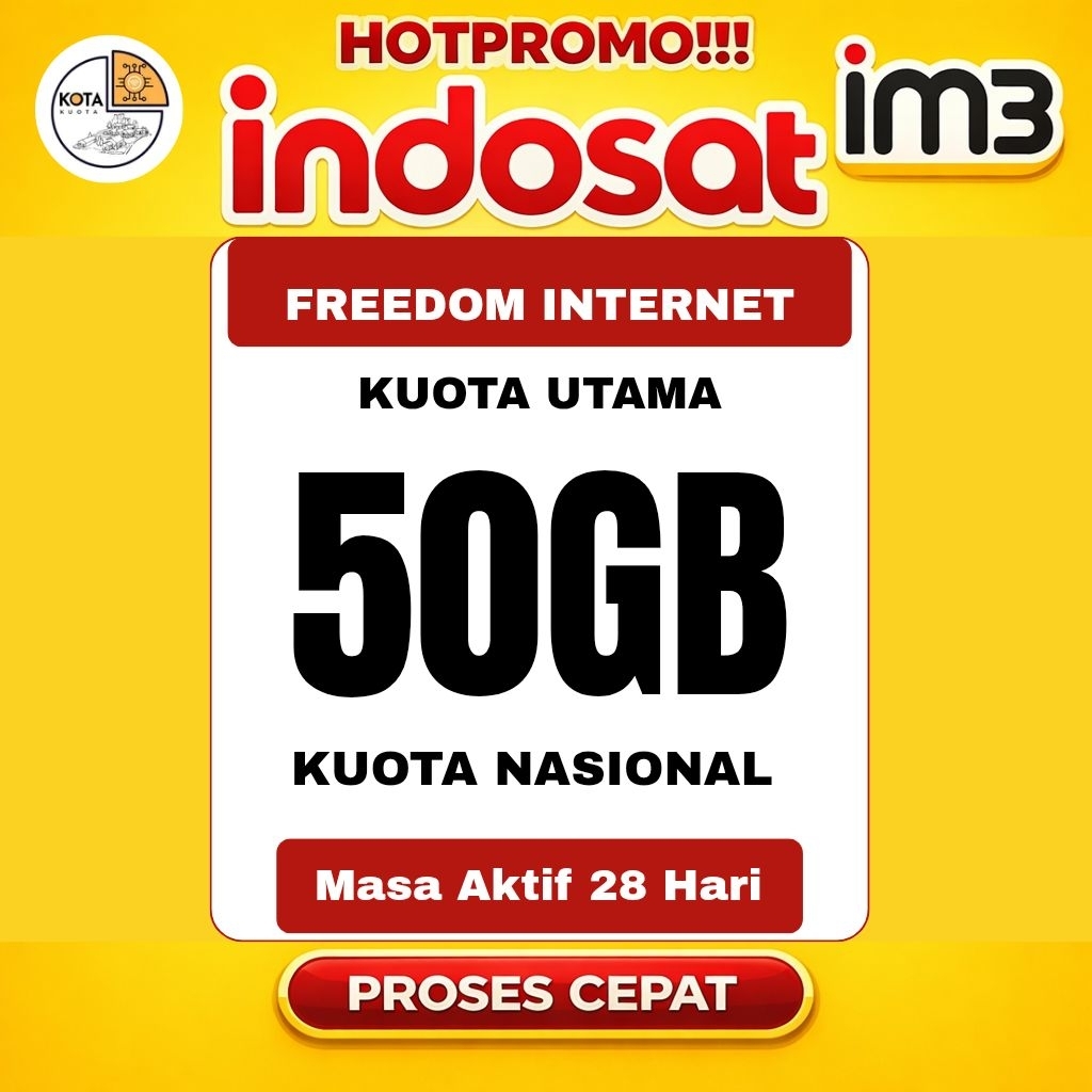 PROMO KUOTA INDOSAT 50GB FULL 24JAM PROSES CEPAT