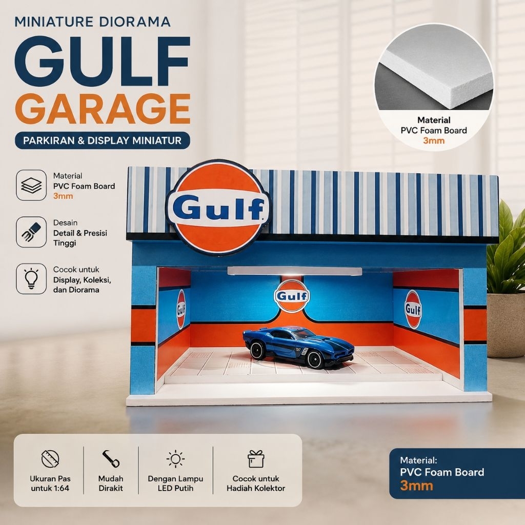 DIORAMA HOTWHEEL GULF RAK HOTWHEEL PAJANGAN