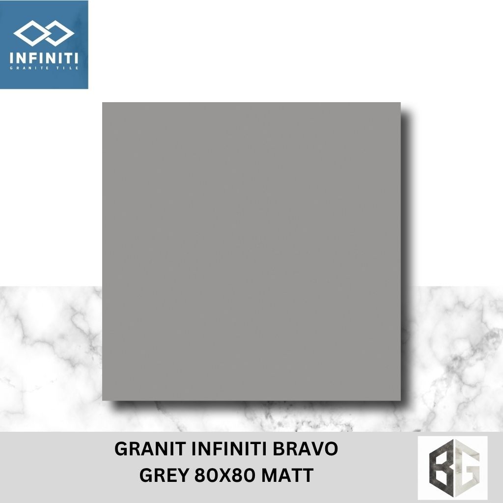 Granit Lantai Infiniti Bravo Black White Grey Cream 80x80 Matt Motif Polos