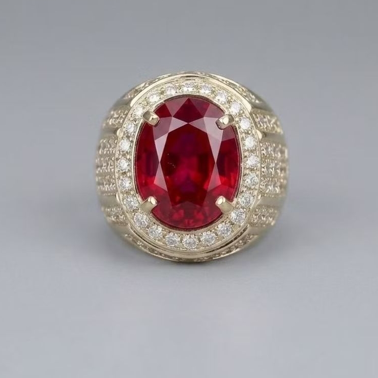 Cincin Batu Merah Siem Cutting Ring Alpaka Super