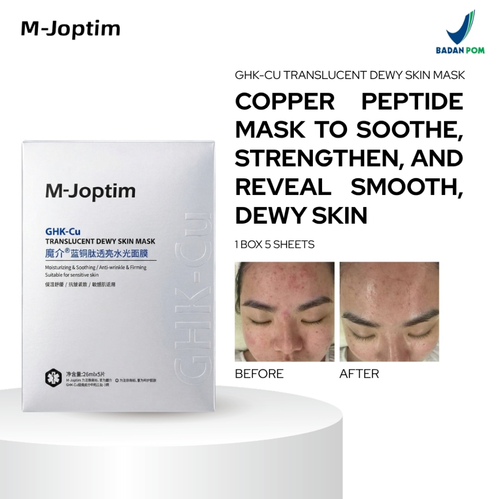 M-Joptim GHK-Cu Translucent Dewy Skin Mask | Masker Anti-Aging, Menenangkan dan Memperkuat Kulit dan