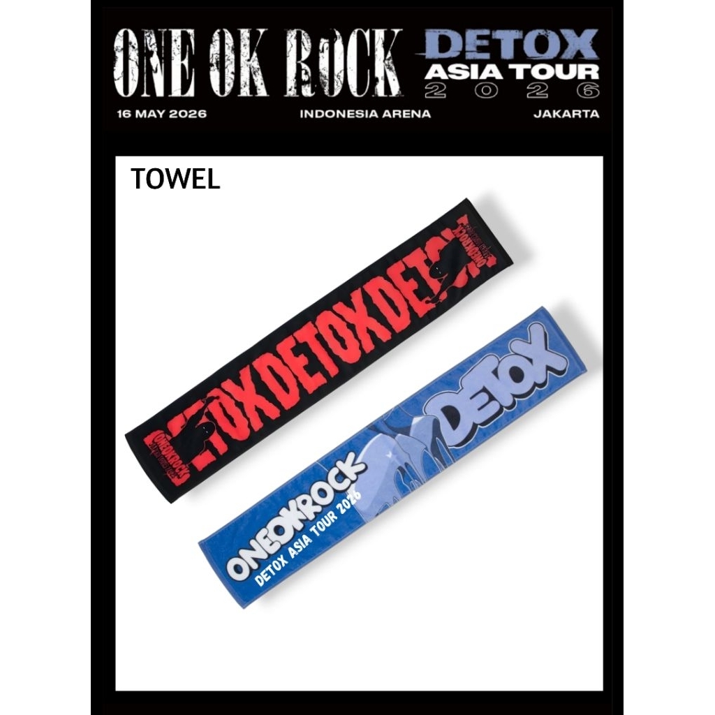 Towel Handuk One Ok Rock - Merchandise One Ok Rock - One Ok Rock Asia Tour Detok