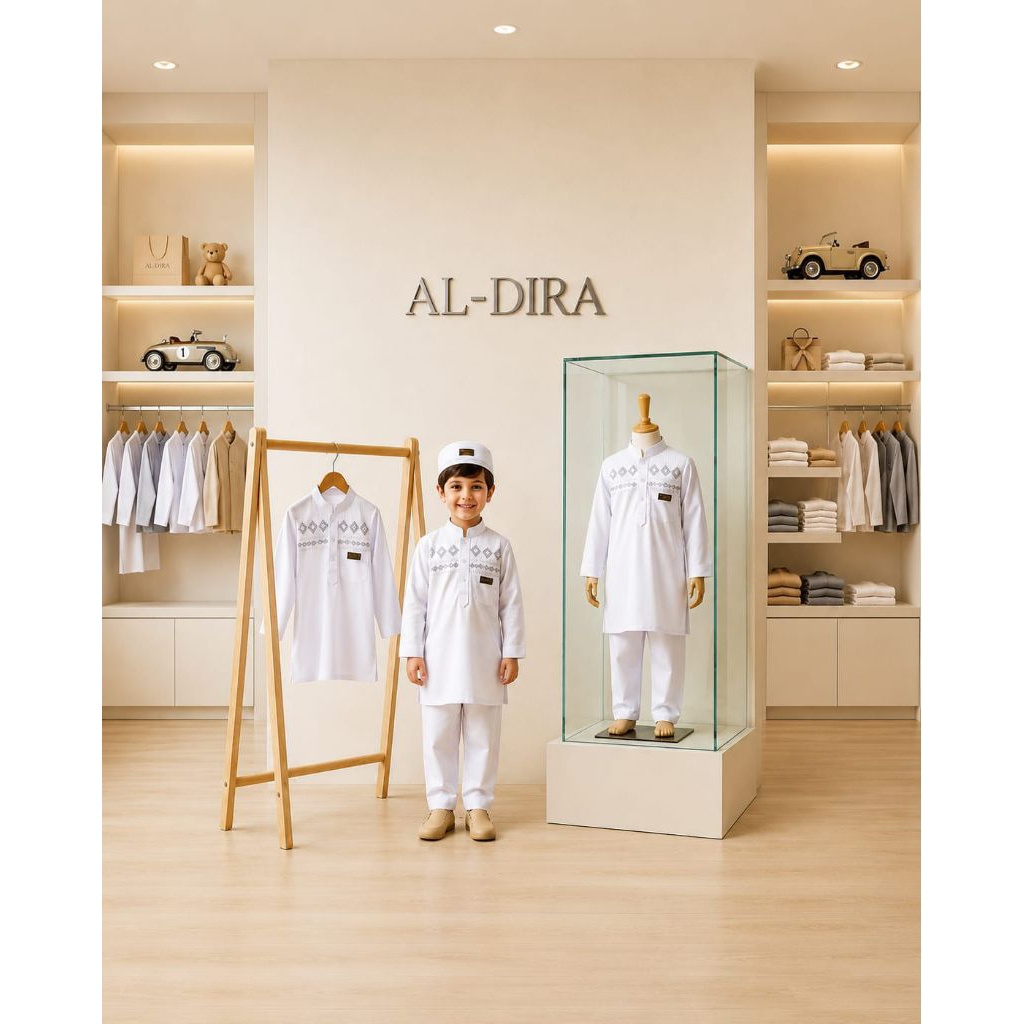 Koko kurta putih anak laki laki bordir premium setelan koko anak laki laki