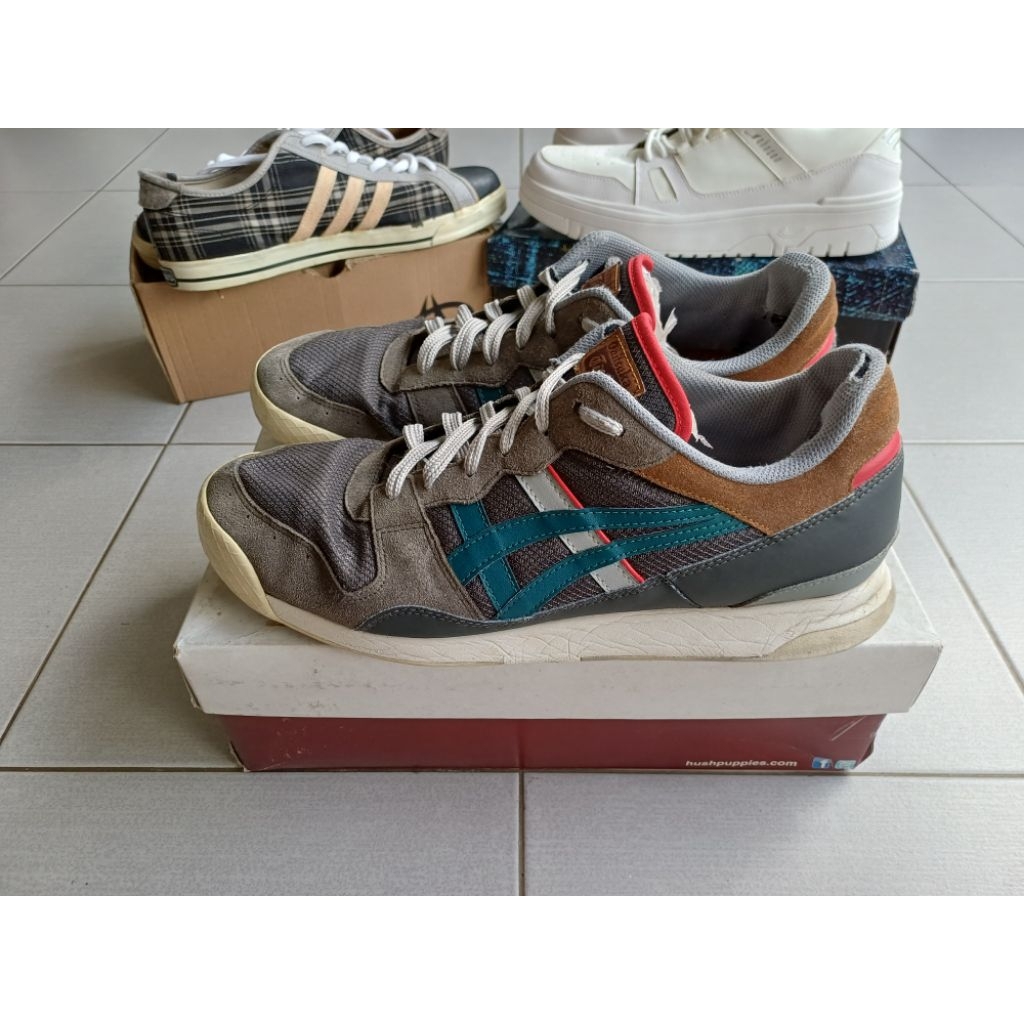 Sepatu ONITSUKA TIGER HORIZONIA Dark Grey Spruce Green Second (Code : 1183A206)  -  Size 47 (Insole 