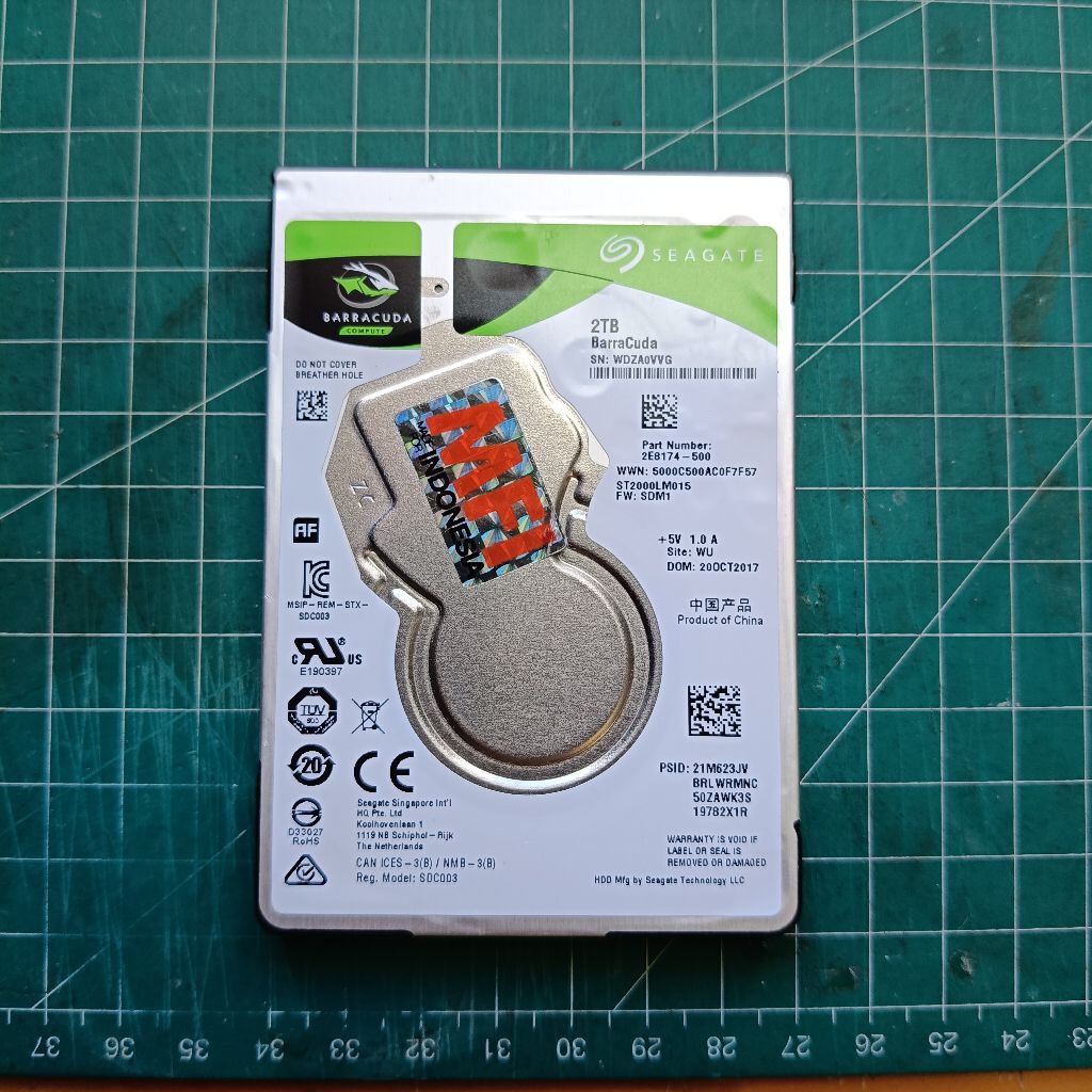 Hardisk Laptop Seagate 2TB Rusak