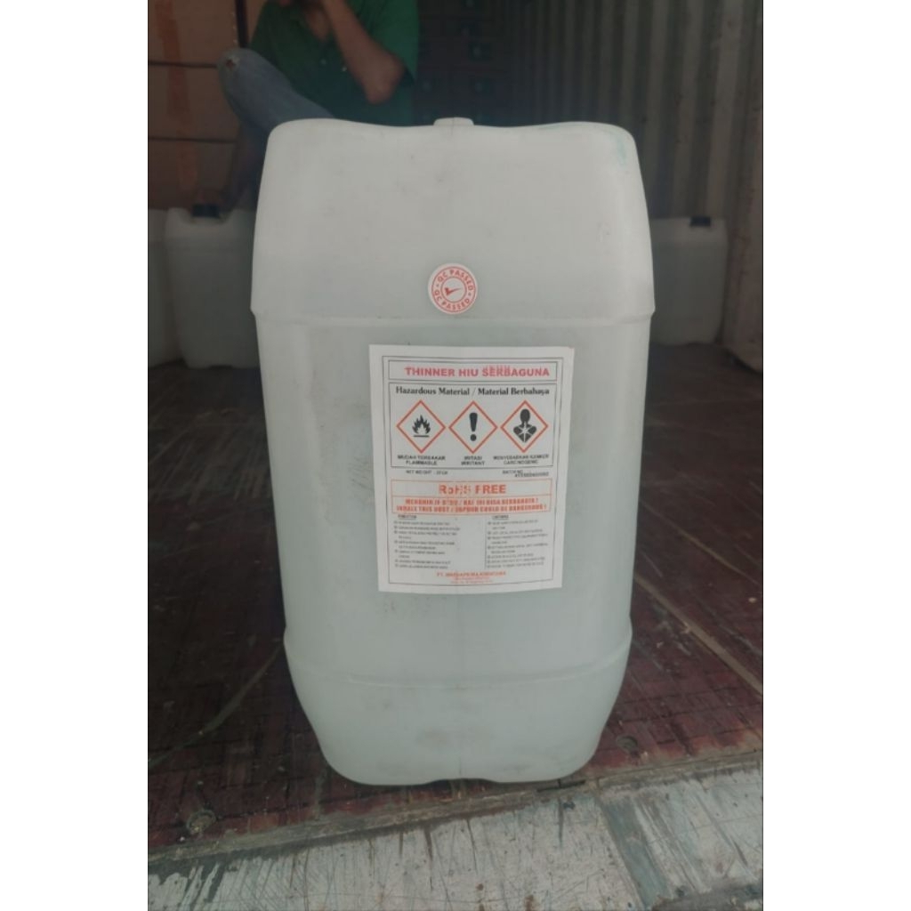 Thinner HIU serbaguna jerigen 20 liter - thiner tiner pengencer cat minyak, meni, epoxy, PU, dll