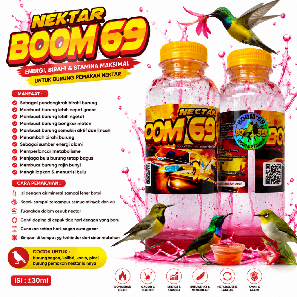 Nectar Boom 69 Nektar Pleci Sogon Kolibri Cepat Gacor Original