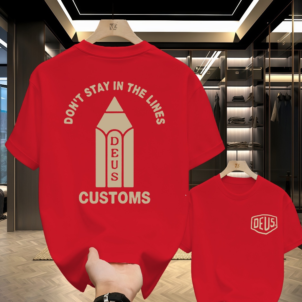 Kaos Deus Ex Machina Tokyo Address Kasual Kerah Bulat Lengan Pendek dengan Grafis