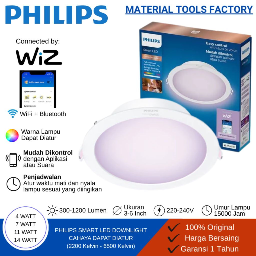 LAMPU - LAMPU LED - LAMPU DOWNLIGHT - LAMPU PHILIPS - LAMPU SMART WIFI LED PHILIPS - LAMPU RGB