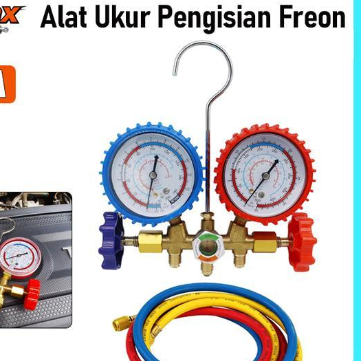 Promo Testing Manifold Double Multi R22 R134 Pengisian Ac Mobil 220 / 500 / 800 Psi Kualitas Tinggi