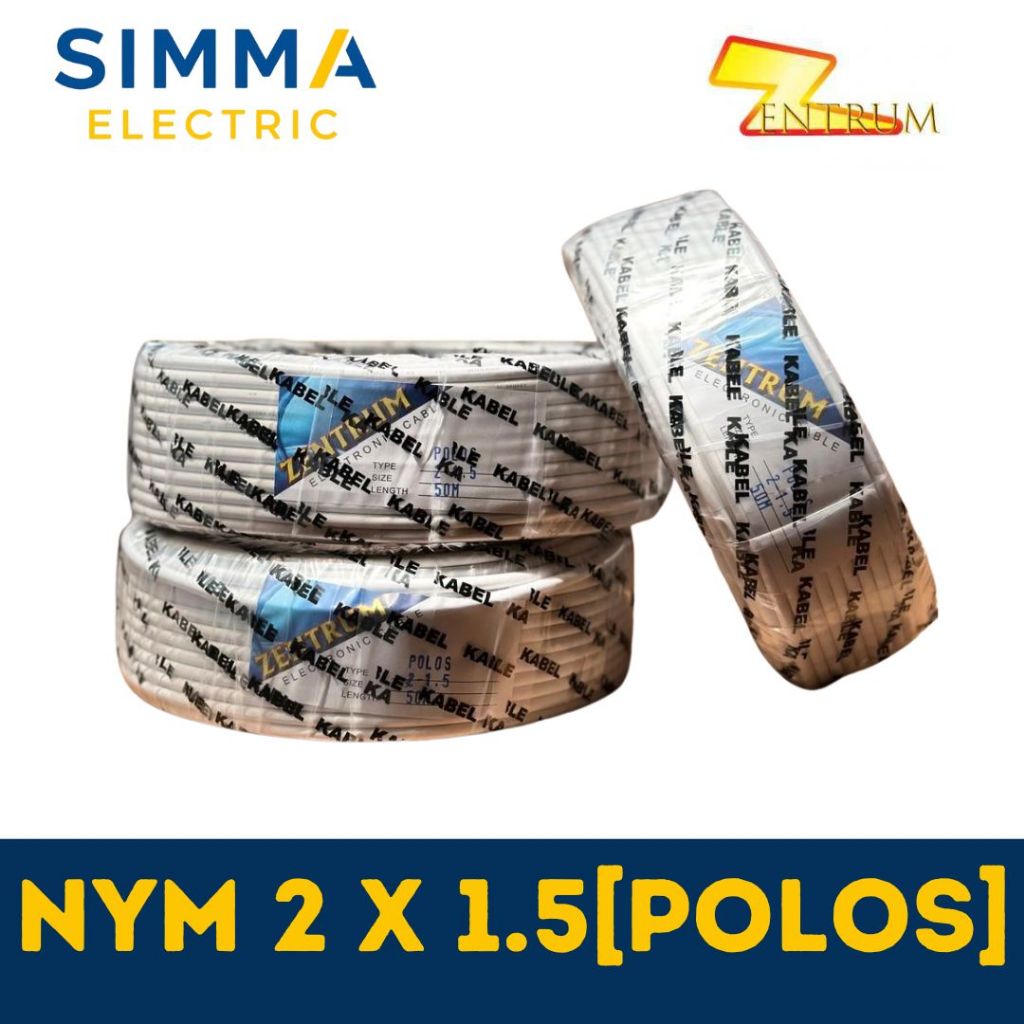 SUPER KABEL NYM LISTRIK KAWAT 2X1.5[POLOS]/NYMHYO 2x1.5 [SERABUT]