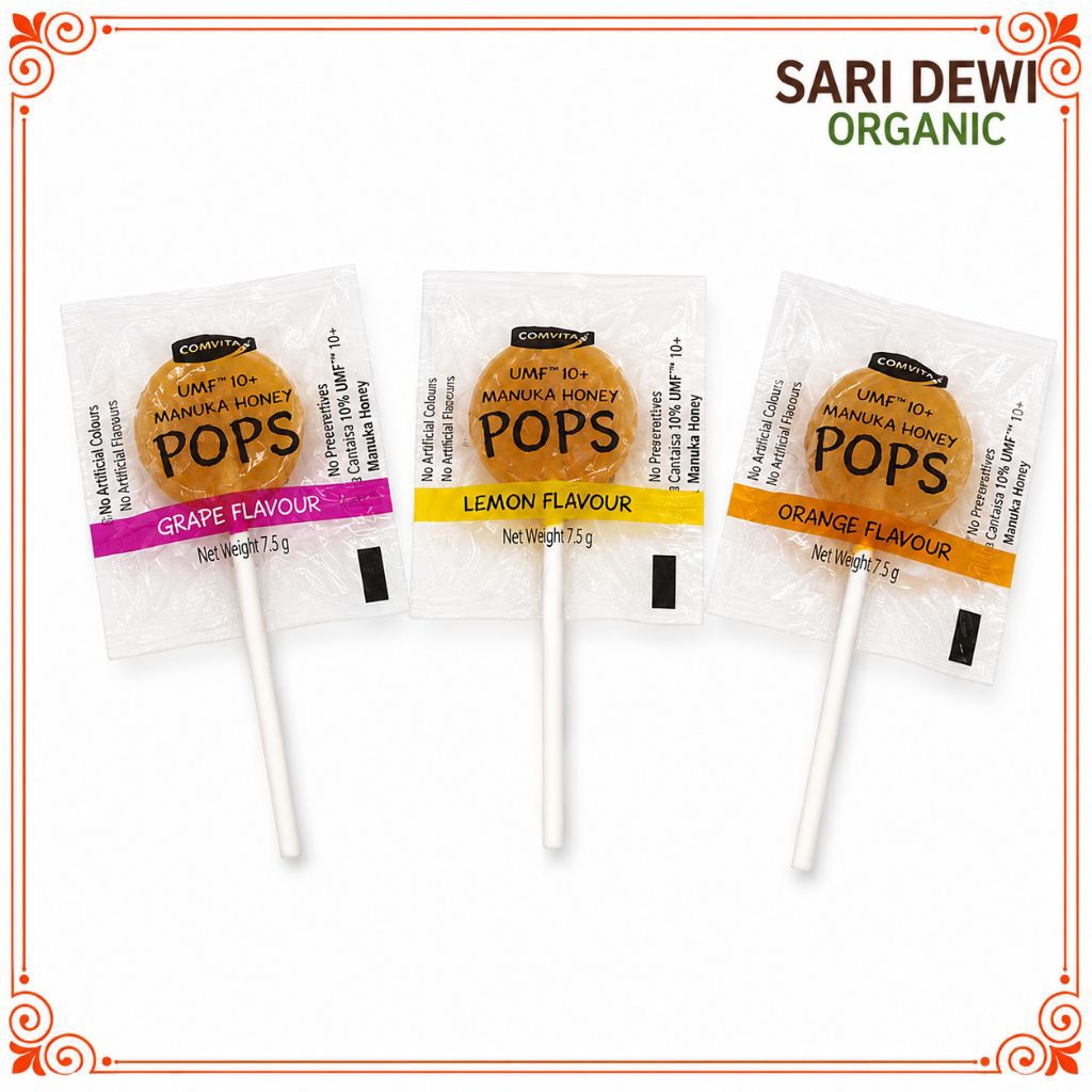 Comvita Manuka Honey Pops Sachet 3 Rasa - Permen Madu Anak Alami Obat Batuk Pilek