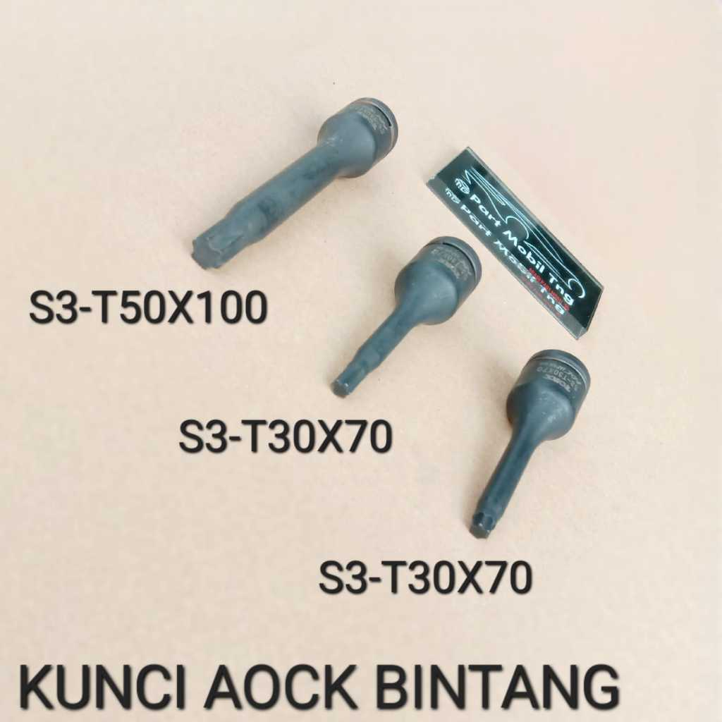 Kunci Shock Mata Anak Konci Soket Mata Shock Sok Shok 3/8 Inch T30 T 30 T50 T 50 T30 Pendek / T30 Pa
