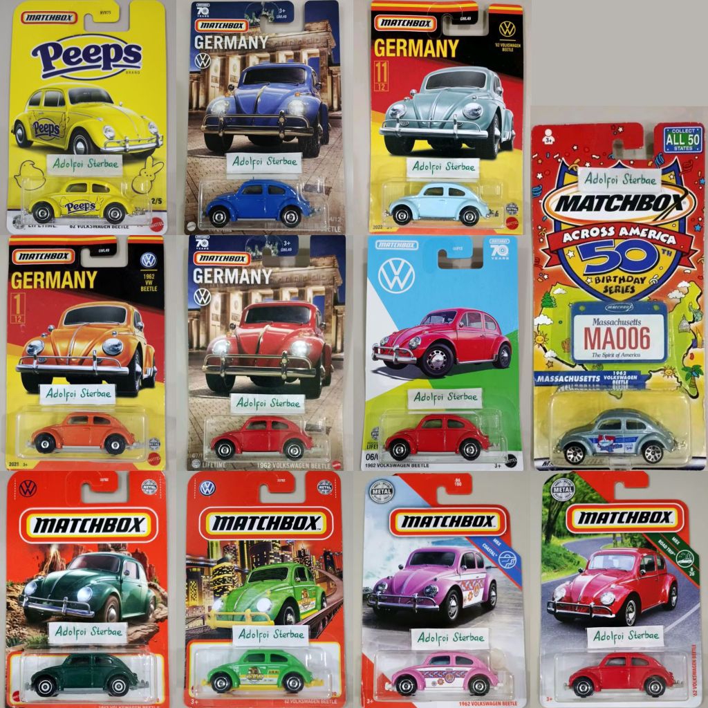 matchbox 1962 '62 vw volkswagen beetle edisi germany 1/12 11/12 taxi mbx coastal road trip taxi vw 7