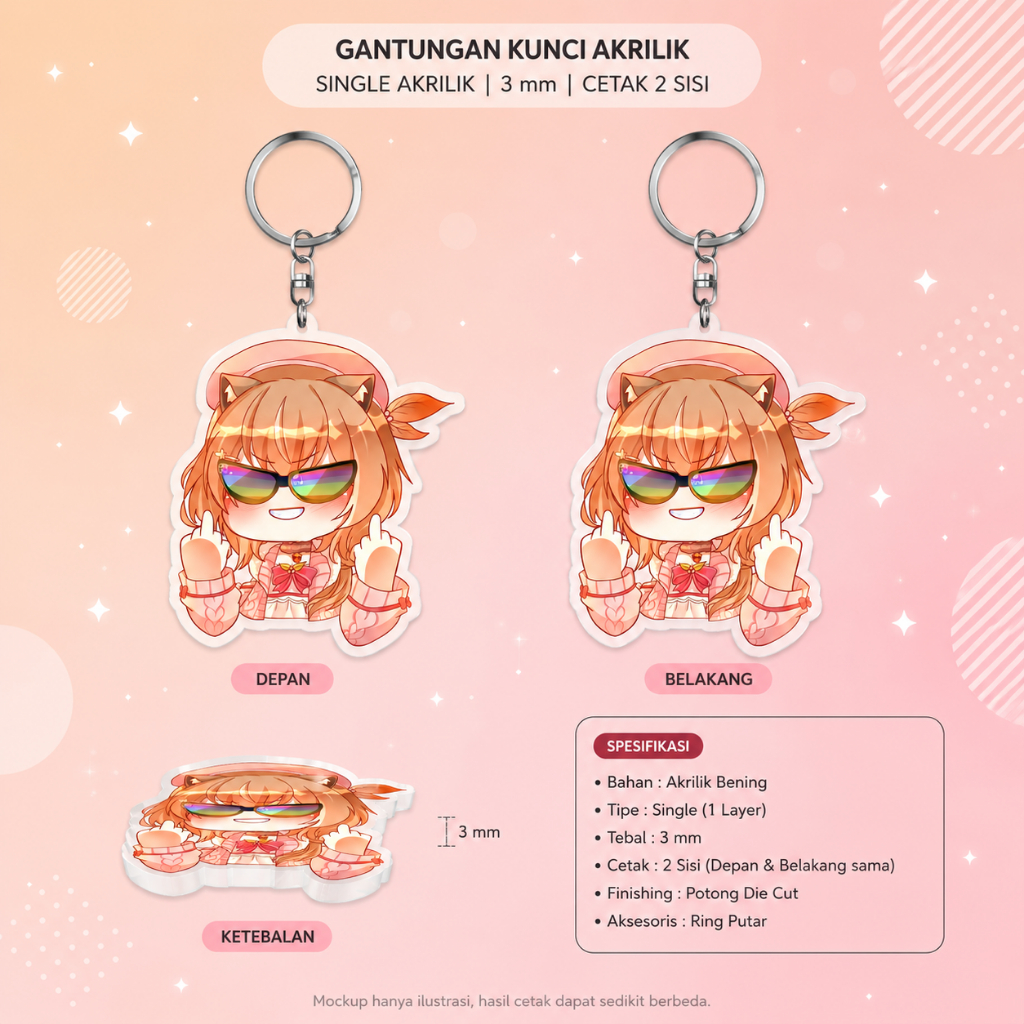 Gantungan Kunci Anime Hololive ID Ayunda Risu - Keychain Anime Hololive ID Ayunda Risu