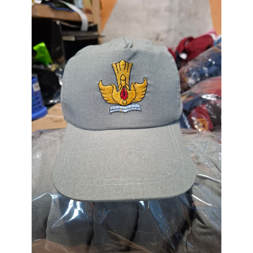 topi sekolah sma smk abu tetrek | topi sd smp sma smk pramuka topi sekolah seragam sekolah logo bord