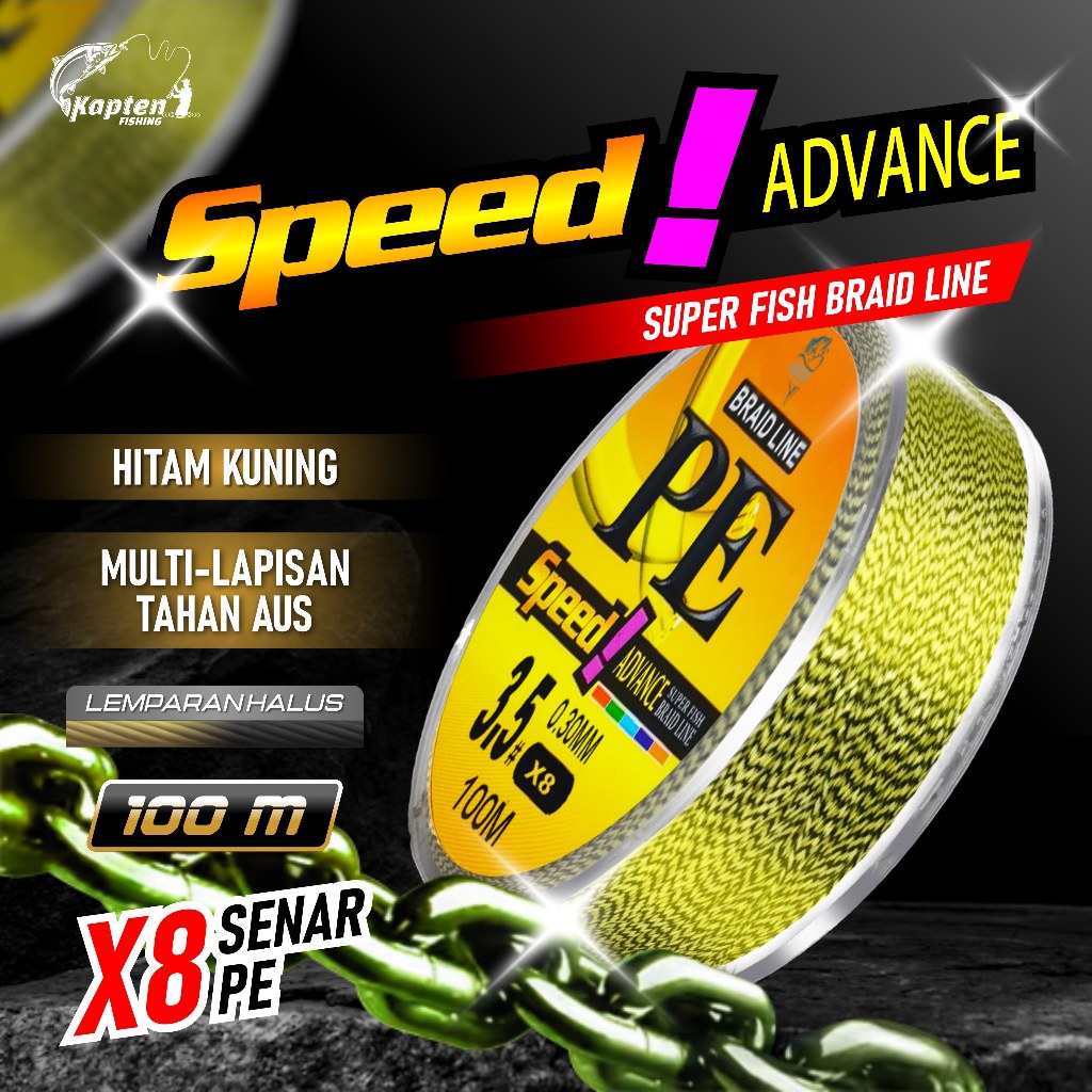 Kaptenfishing Tali Pancing Pe ZKK 100m Nylon Senar Pancing Kuat Anti Keriting ORI Murah